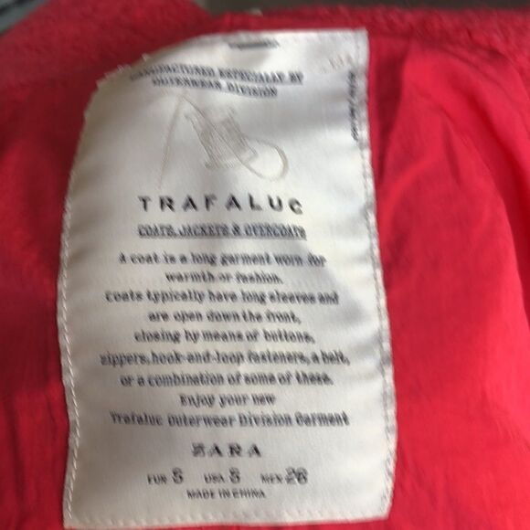 Zara Deep Coral Poly Winter Coat - Picture 13 of 14